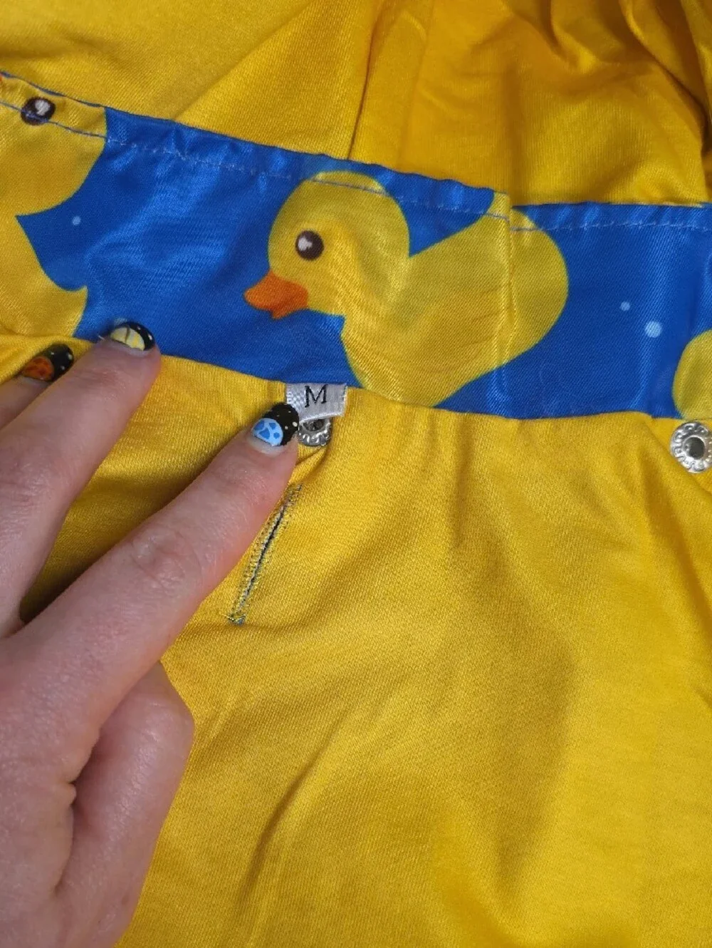 Blue Duck Print Medium Sized Dog Raincoat